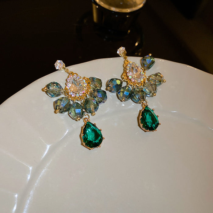 Textured Geometric Drop Earrings Women Vintage Studs Retro High Sense Jewelry