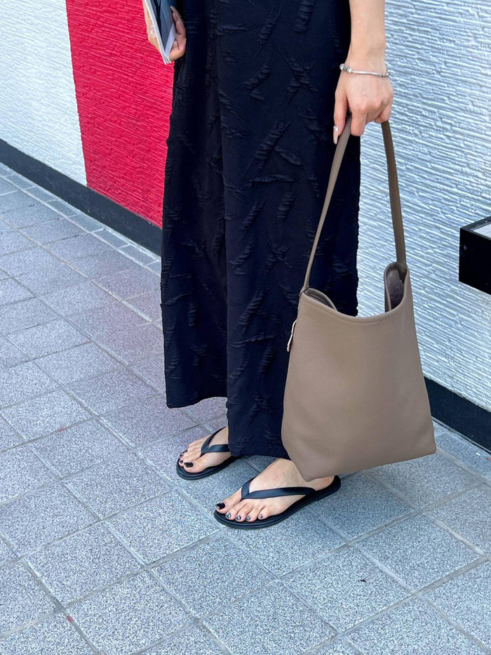 New Cross-Border First-Layer Cowhide Baguette Bag, Single Shoulder Retro Sausage Bag, Napa Genuine Leather Women's Handbag