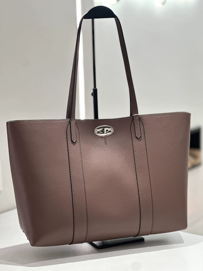 Baidie Leather Women's Bag, Top Layer Cowhide Open-Top Tote, Large Capacity Handbag, Women's Textured Leather Commuter Bag
