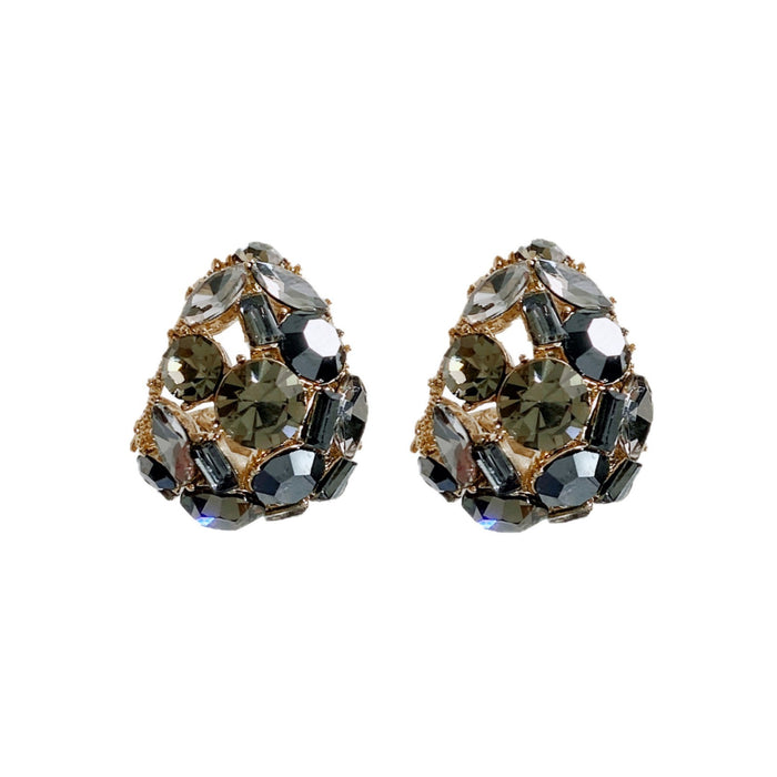 2026 New Arrival Black Crystal Earrings For Women Light Luxury Sparkling Diamond Stud Earrings Premium