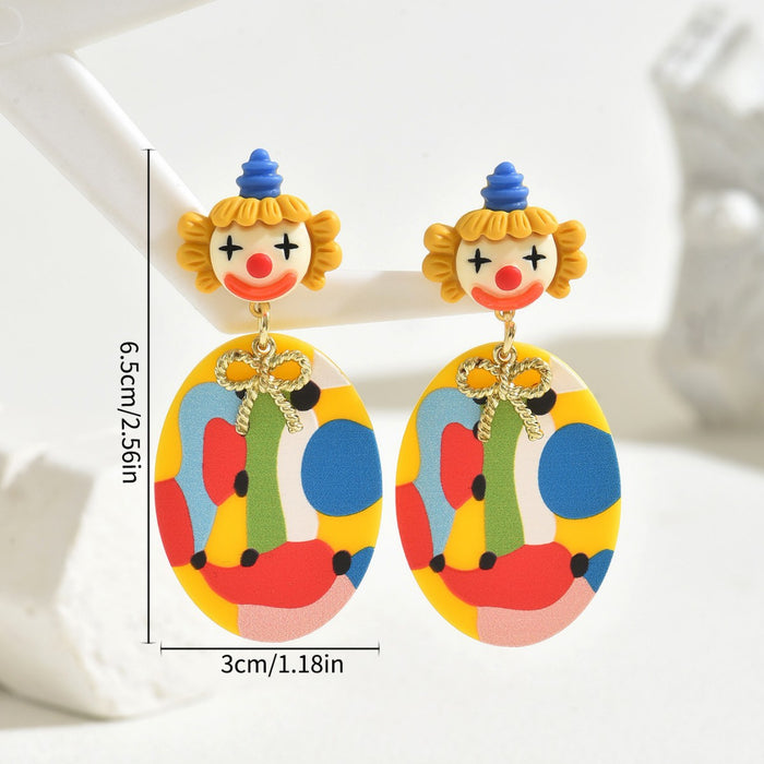 Unique European American Women Stud Earrings, Niche Premium Geometric Cartoon Character Doll Design, Versatile Daily Fashion Ear Jewelry