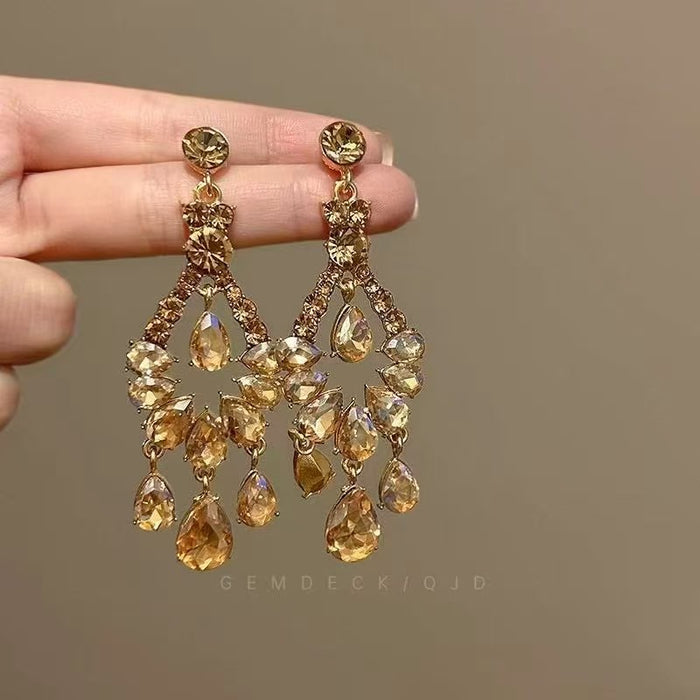 Sophisticated Tassel Earrings For Women Silver Needle CZ Fringe Premium Dangle Jewelry
