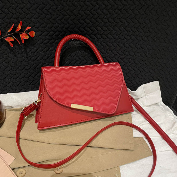 Solid-color Single-shoulder Commuter Niche Handheld Square Bag Womens Crossbody Bag
