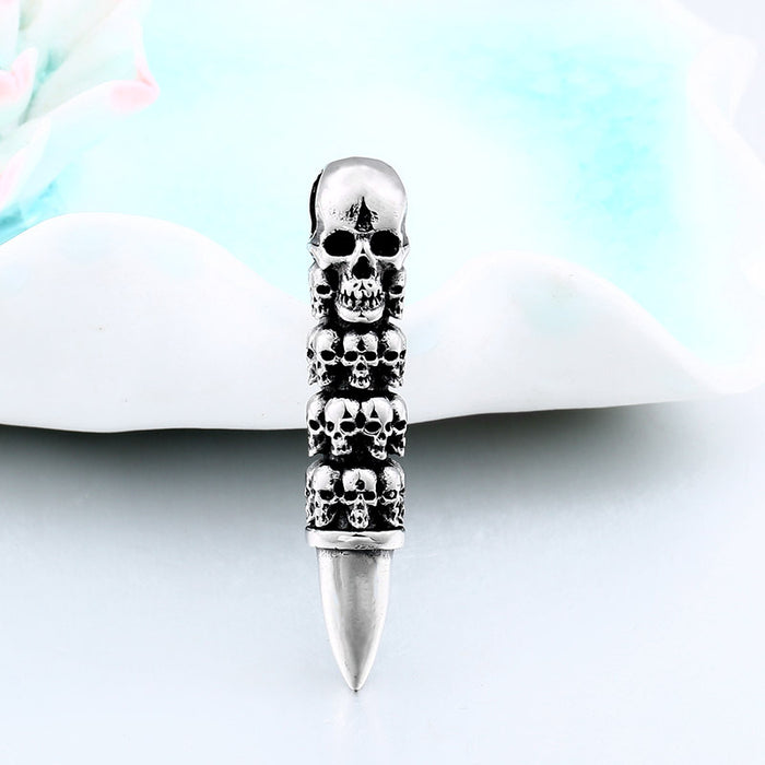 Beier 316L Stainless Steel Skull Wrap Bullet Necklace Pendant Punk Style Mens and Womens High Quality Jewelry Gifts BP8-359