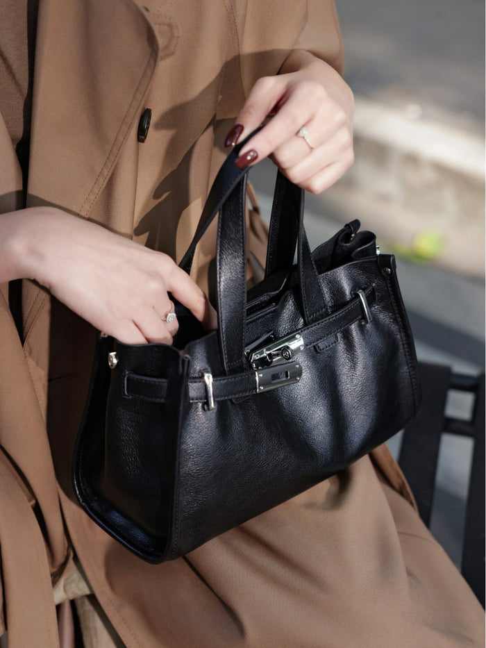 Genuine Leather Women's Bag With A High-end Feel, Luxury Casual Tote Bag, Large Capacity, Top-grain Cowhide Shoulder And Crossbody Bag