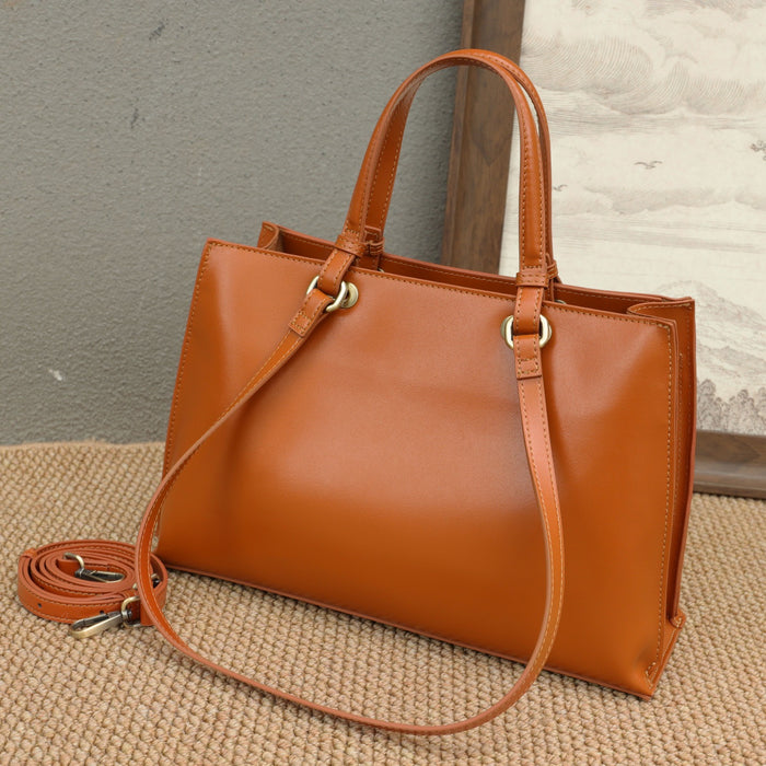 Genuine Leather Women's Bag, Versatile First-Layer Cowhide Underarm Bag, Light Luxury Simple Commuter Fashion Handheld Crossbody Tote
