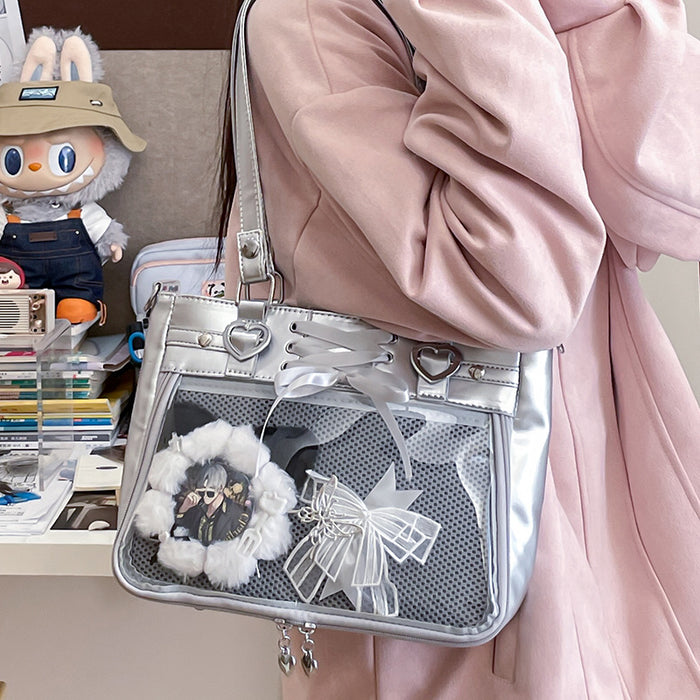 Transparent And Cute Teenage Single-shoulder Crossbody Backpack