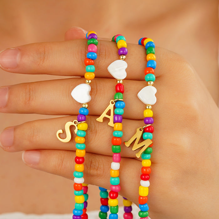 New Arrival Cross-border European American Women Necklace, Heart Shape Beaded Design Light Luxury Niche Premium Clavicle Neck Jewelry For Amazon
