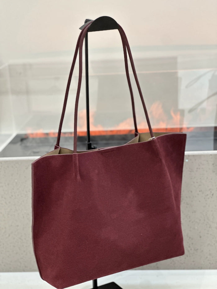 Custom Autumn-Winter Simple Matte Leather Tote Bag, Large Capacity Genuine Leather Women's Bag, Commuter Handbag With Shoulder Strap And Inner Bag